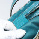 GUCCI GG Canvas Shoulder Bag Beige Turquoise Blue Gold 141506 Auth BA9062-21