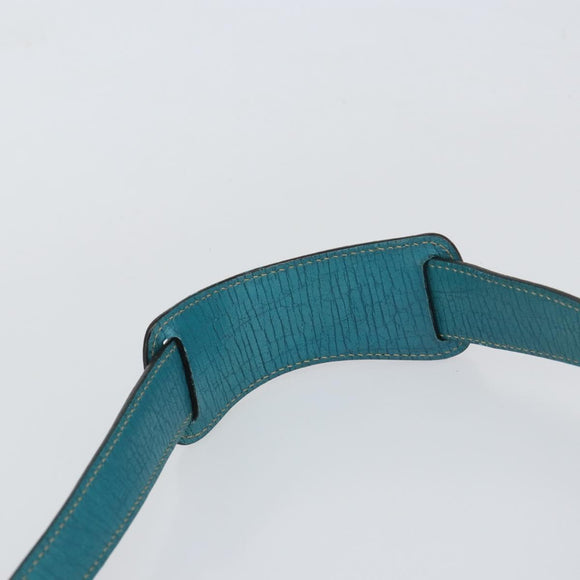 GUCCI GG Canvas Shoulder Bag Beige Turquoise Blue Gold 141506 Auth BA9062