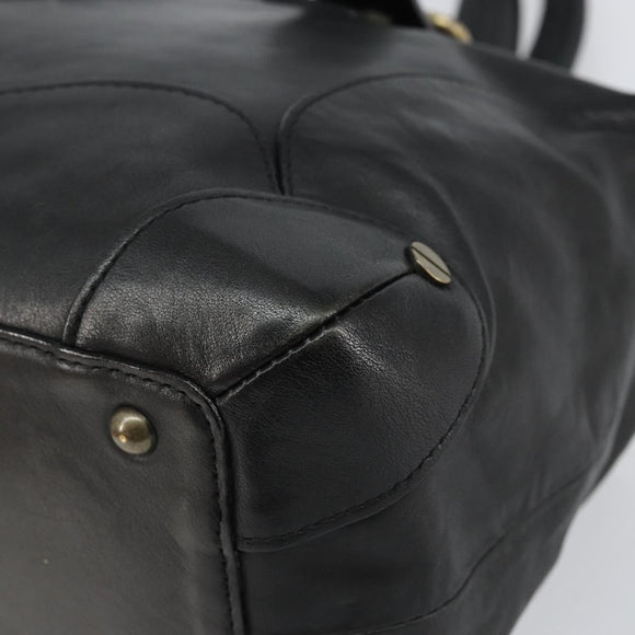 Chloe Tote Bag Leather Black Gold Auth BA9069