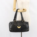Chloe Tote Bag Leather Black Gold Auth BA9069-25