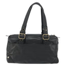 Chloe Tote Bag Leather Black Gold Auth BA9069-3