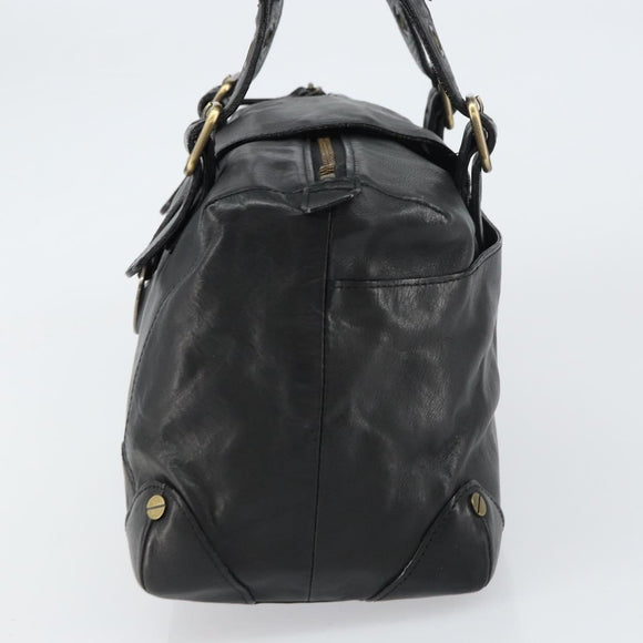 Chloe Tote Bag Leather Black Gold Auth BA9069