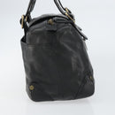 Chloe Tote Bag Leather Black Gold Auth BA9069-5