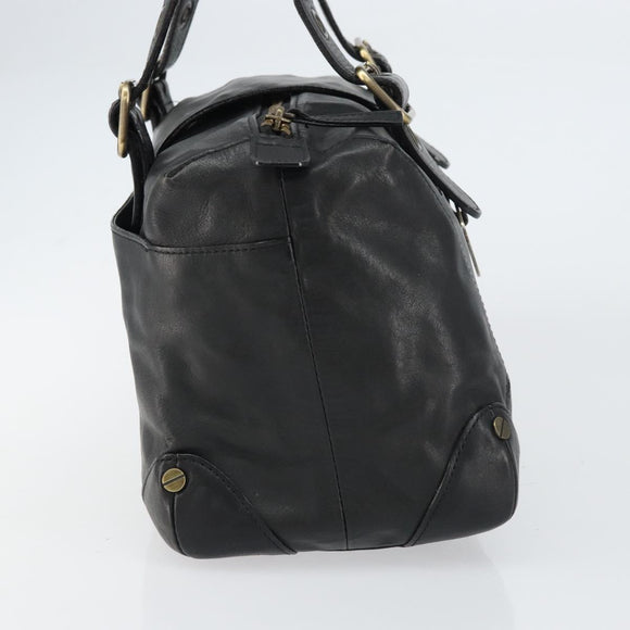 Chloe Tote Bag Leather Black Gold Auth BA9069