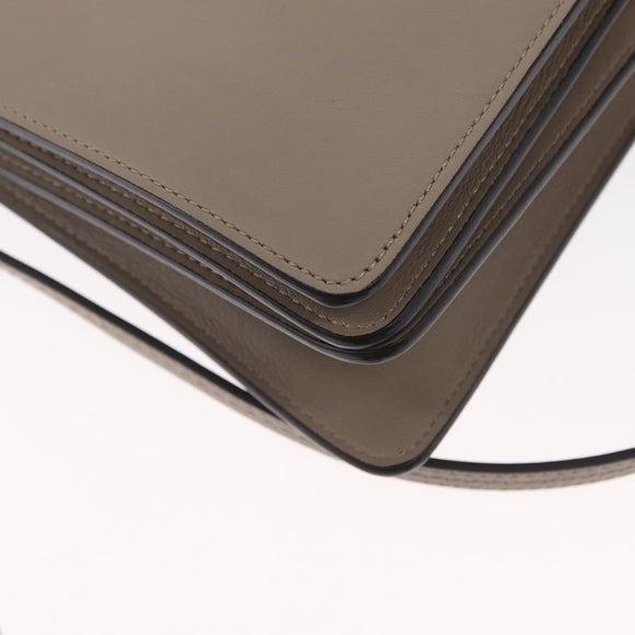 Chloe Fay Shoulder Bag Suede Leather Beige Gold Auth BA9070