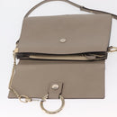 Chloe Fay Shoulder Bag Suede Leather Beige Gold Auth BA9070-17