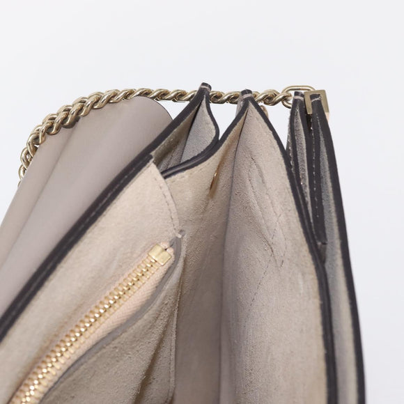 Chloe Fay Shoulder Bag Suede Leather Beige Gold Auth BA9070