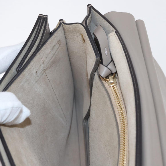 Chloe Fay Shoulder Bag Suede Leather Beige Gold Auth BA9070