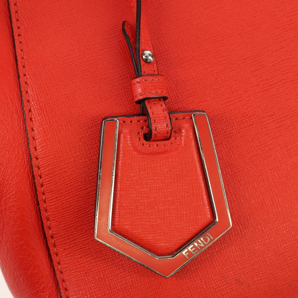 FENDI 2 JOURS Hand Bag Leather 2way Yellow Silver Auth BA9071