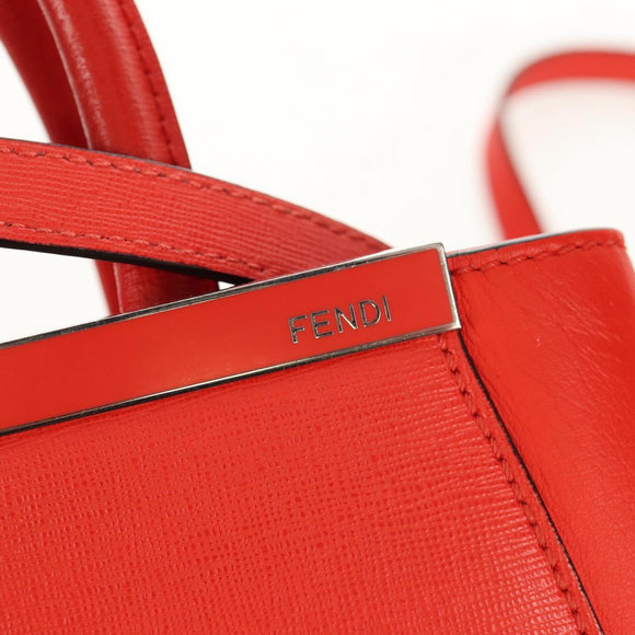 FENDI 2 JOURS Hand Bag Leather 2way Yellow Silver Auth BA9071