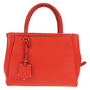 FENDI 2 JOURS Hand Bag Leather 2way Yellow Silver Auth BA9071-13