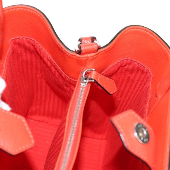 FENDI 2 JOURS Hand Bag Leather 2way Yellow Silver Auth BA9071