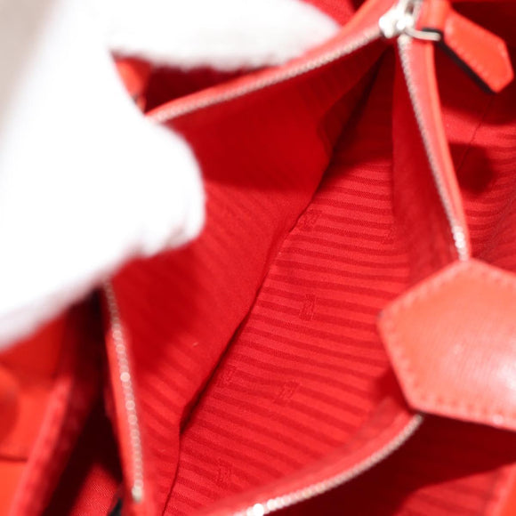 FENDI 2 JOURS Hand Bag Leather 2way Yellow Silver Auth BA9071