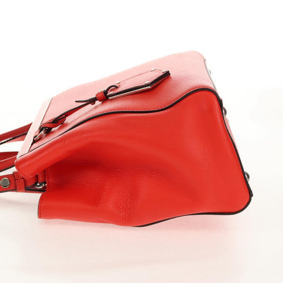 FENDI 2 JOURS Hand Bag Leather 2way Yellow Silver Auth BA9071