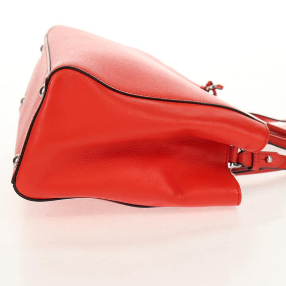 FENDI 2 JOURS Hand Bag Leather 2way Yellow Silver Auth BA9071