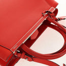 FENDI 2 JOURS Hand Bag Leather 2way Yellow Silver Auth BA9071-6