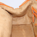 FENDI Celeria Hand Bag Raffia Beige Silver Auth BA9072-21