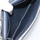 CELINE Frame Evening Chain Wallet Leather Black Silver Auth BA9073-11