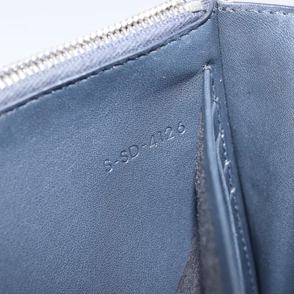 CELINE Frame Evening Chain Wallet Leather Black Silver Auth BA9073