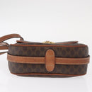 CELINE Macadam Canvas Shoulder Bag PVC Leather Brown Gold Auth BA9074-5