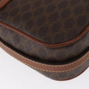 CELINE Macadam Canvas Shoulder Bag PVC Leather Brown Gold Auth BA9074-15