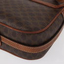 CELINE Macadam Canvas Shoulder Bag PVC Leather Brown Gold Auth BA9074-16