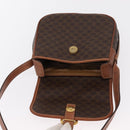 CELINE Macadam Canvas Shoulder Bag PVC Leather Brown Gold Auth BA9074-18