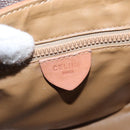 CELINE Macadam Canvas Shoulder Bag PVC Leather Brown Gold Auth BA9074-19