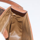CELINE Macadam Canvas Shoulder Bag PVC Leather Brown Gold Auth BA9074-20