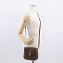CELINE Macadam Canvas Shoulder Bag PVC Leather Brown Gold Auth BA9074-24