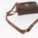 CELINE Macadam Canvas Shoulder Bag PVC Leather Brown Gold Auth BA9074-7