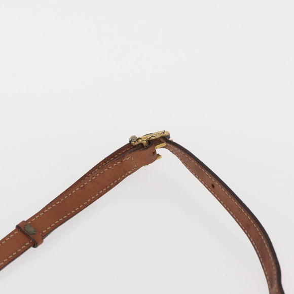 CELINE Macadam Canvas Shoulder Bag PVC Leather Brown Gold Auth BA9074