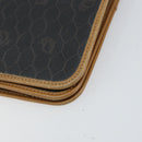 Christian Dior Honeycomb Canvas Chain Shoulder Bag PVC Black Gold Auth BA9075-10