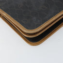 Christian Dior Honeycomb Canvas Chain Shoulder Bag PVC Black Gold Auth BA9075-11