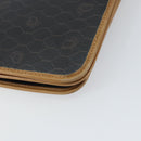 Christian Dior Honeycomb Canvas Chain Shoulder Bag PVC Black Gold Auth BA9075-13