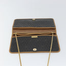 Christian Dior Honeycomb Canvas Chain Shoulder Bag PVC Black Gold Auth BA9075-15