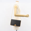 Christian Dior Honeycomb Canvas Chain Shoulder Bag PVC Black Gold Auth BA9075-22