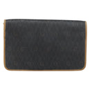 Christian Dior Honeycomb Canvas Chain Shoulder Bag PVC Black Gold Auth BA9075-3