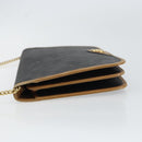 Christian Dior Honeycomb Canvas Chain Shoulder Bag PVC Black Gold Auth BA9075-5