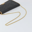 Christian Dior Honeycomb Canvas Chain Shoulder Bag PVC Black Gold Auth BA9075-7