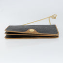 Christian Dior Honeycomb Canvas Chain Shoulder Bag PVC Black Gold Auth BA9075-9