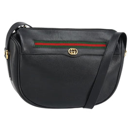 GUCCI GG Supreme Web Sherry Line Bag Leather Gold Gold 001 58 0918 Auth BA9076