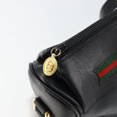 GUCCI GG Supreme Web Sherry Line Bag Leather Gold Gold 001 58 0918 Auth BA9076-14