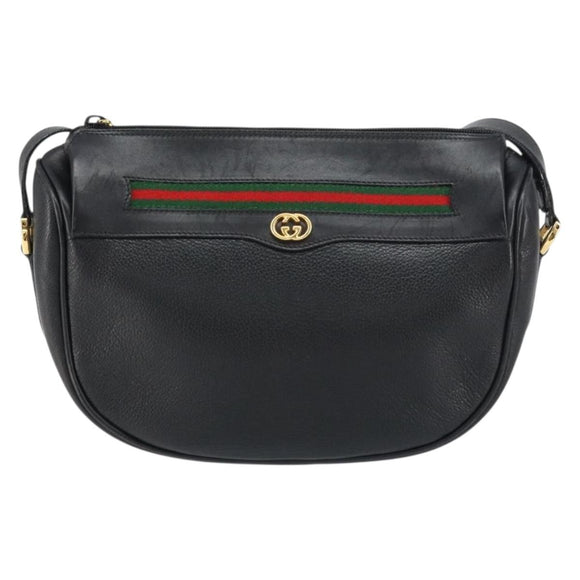 GUCCI GG Supreme Web Sherry Line Bag Leather Gold Gold 001 58 0918 Auth BA9076