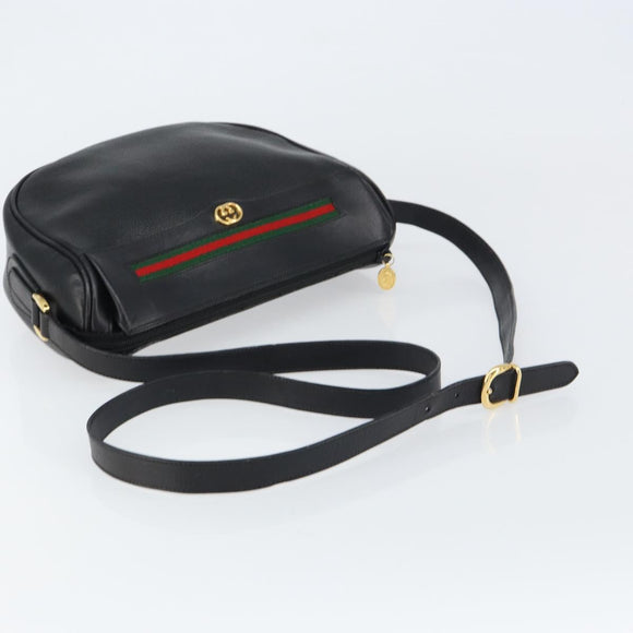 GUCCI GG Supreme Web Sherry Line Bag Leather Gold Gold 001 58 0918 Auth BA9076