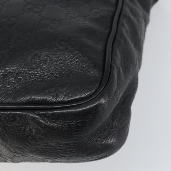 GUCCI Guccissima GG Canvas Umhängetasche Leder Schwarz Silber 201448 Auth BA9077