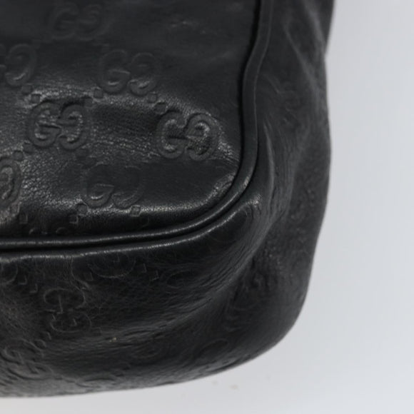 GUCCI Guccissima GG Canvas Umhängetasche Leder Schwarz Silber 201448 Auth BA9077
