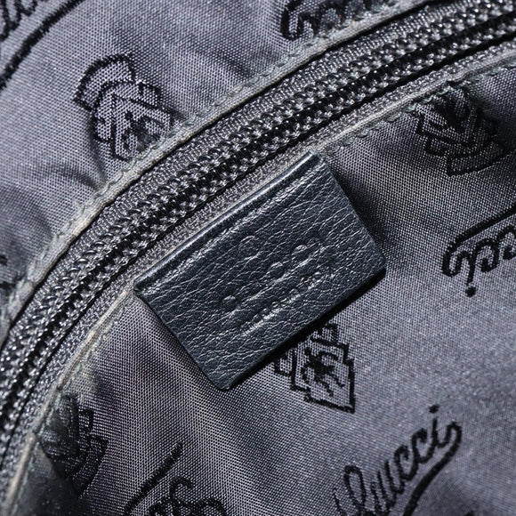 GUCCI Guccissima GG Canvas Umhängetasche Leder Schwarz Silber 201448 Auth BA9077