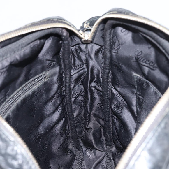 GUCCI Guccissima GG Canvas Umhängetasche Leder Schwarz Silber 201448 Auth BA9077