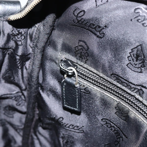 GUCCI Guccissima GG Canvas Umhängetasche Leder Schwarz Silber 201448 Auth BA9077